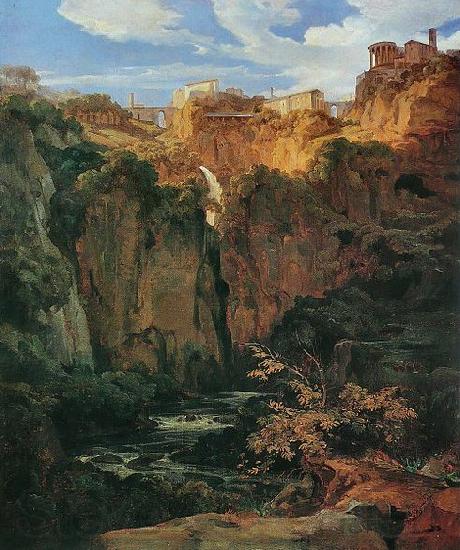 Ernst Fries Tivoli, les cascades et le temple de Vesta Germany oil painting art